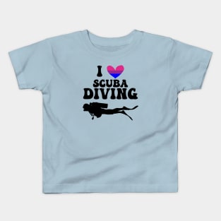 I Heart Scuba Diving (Bisexual Flag) Kids T-Shirt